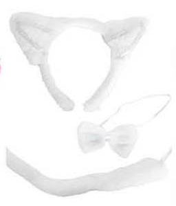 White Cat 3pc Accessory Set