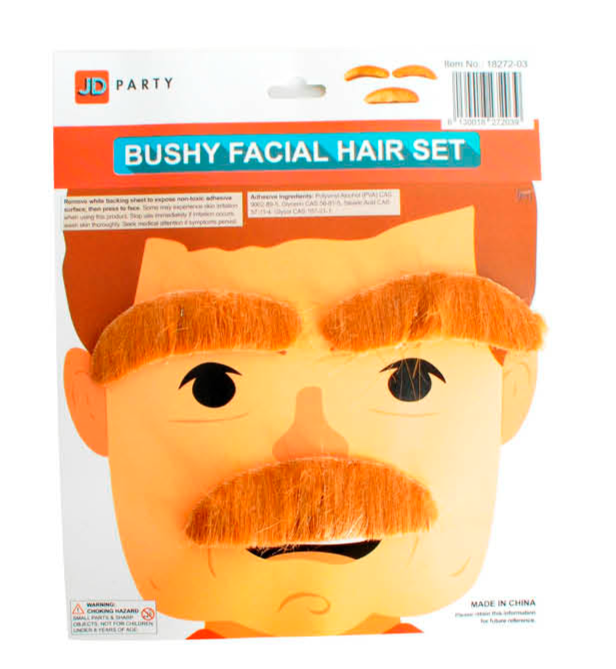 Bushy Facial Hair Set - Brown