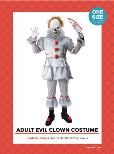 Adult Killer Clown Man Costume