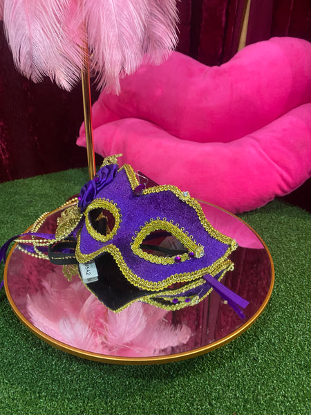 Mask - Purple and Gold with Rose Details