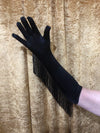 48cm long black fringed gloves for Gatsby 1920s evening